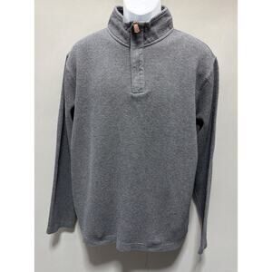Lachlan Sweater Mens Large Gray Cotton British Inspired Pullover Quarter Zip